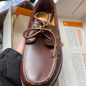 Timberland Men's Burgundy Leather Boat Shoes